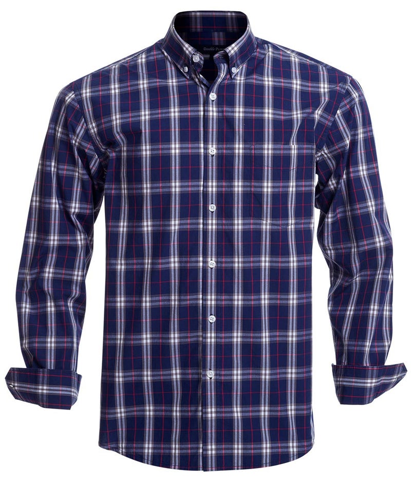 Double Pump Mens Button Down Shirts Cotton Long Sleeve Shirts Regular Fit(RM08LS04,XL) - Image 1